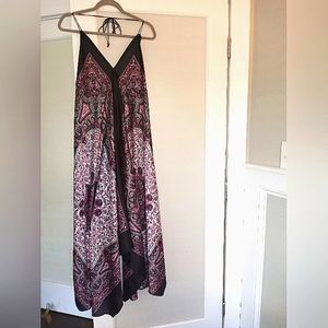 Sexy Pink and Black Satin Scarf Dress